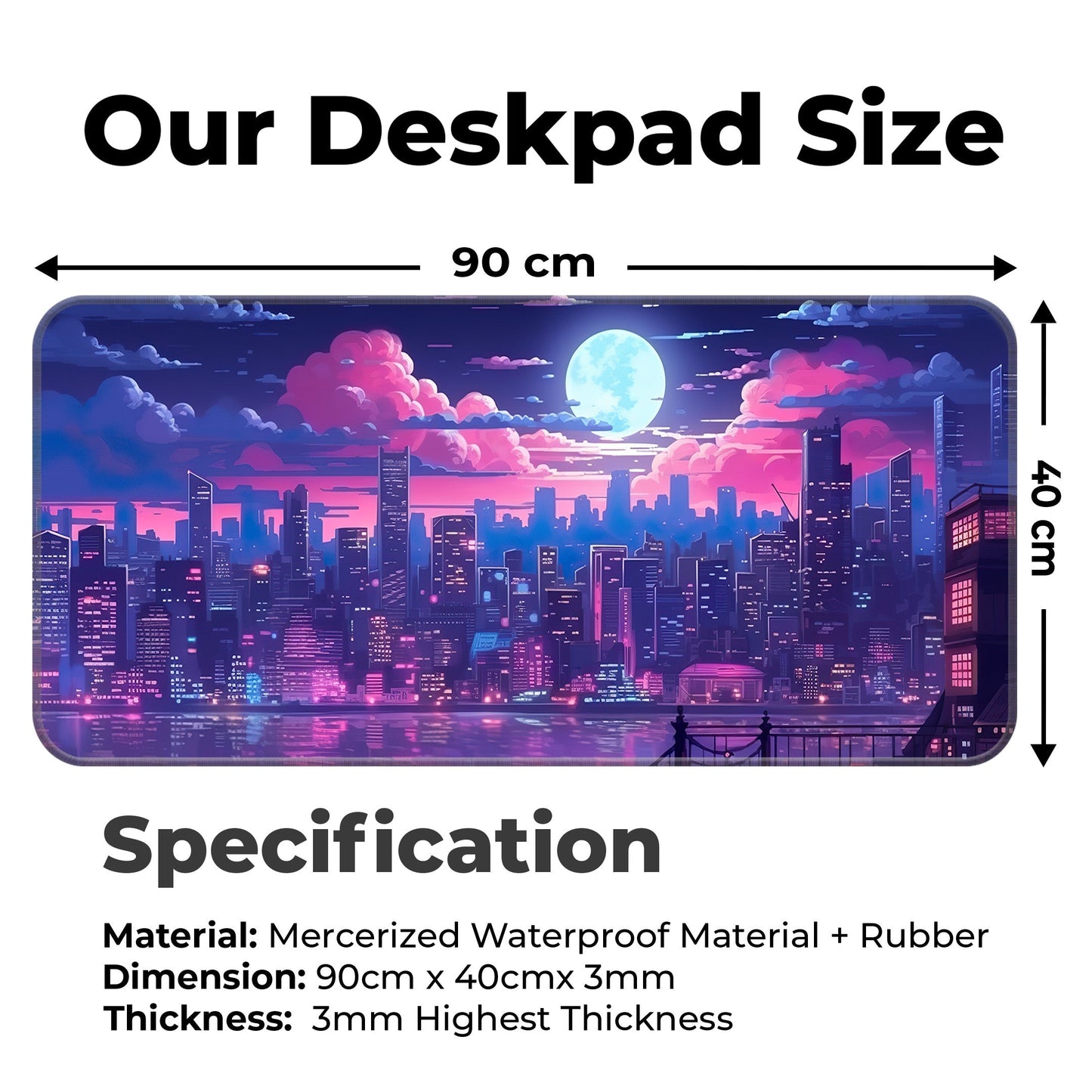 Midnight City Abstract - XXL Mousepad