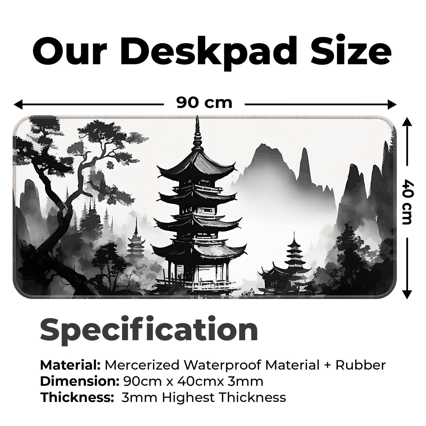 Japanese Zen Temple - XXL Mousepad