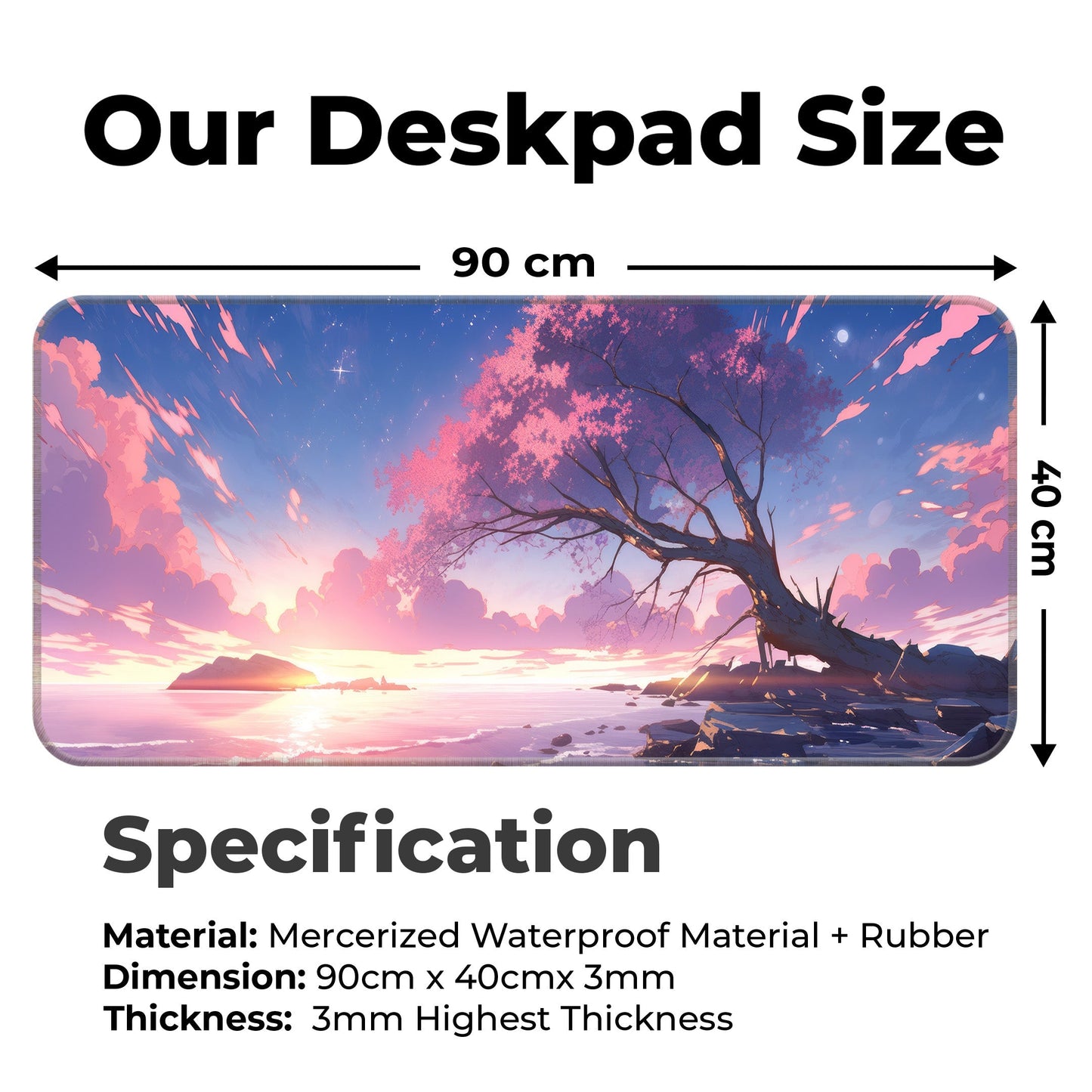 Sakura Sunset Abstract - XXL Mousepad