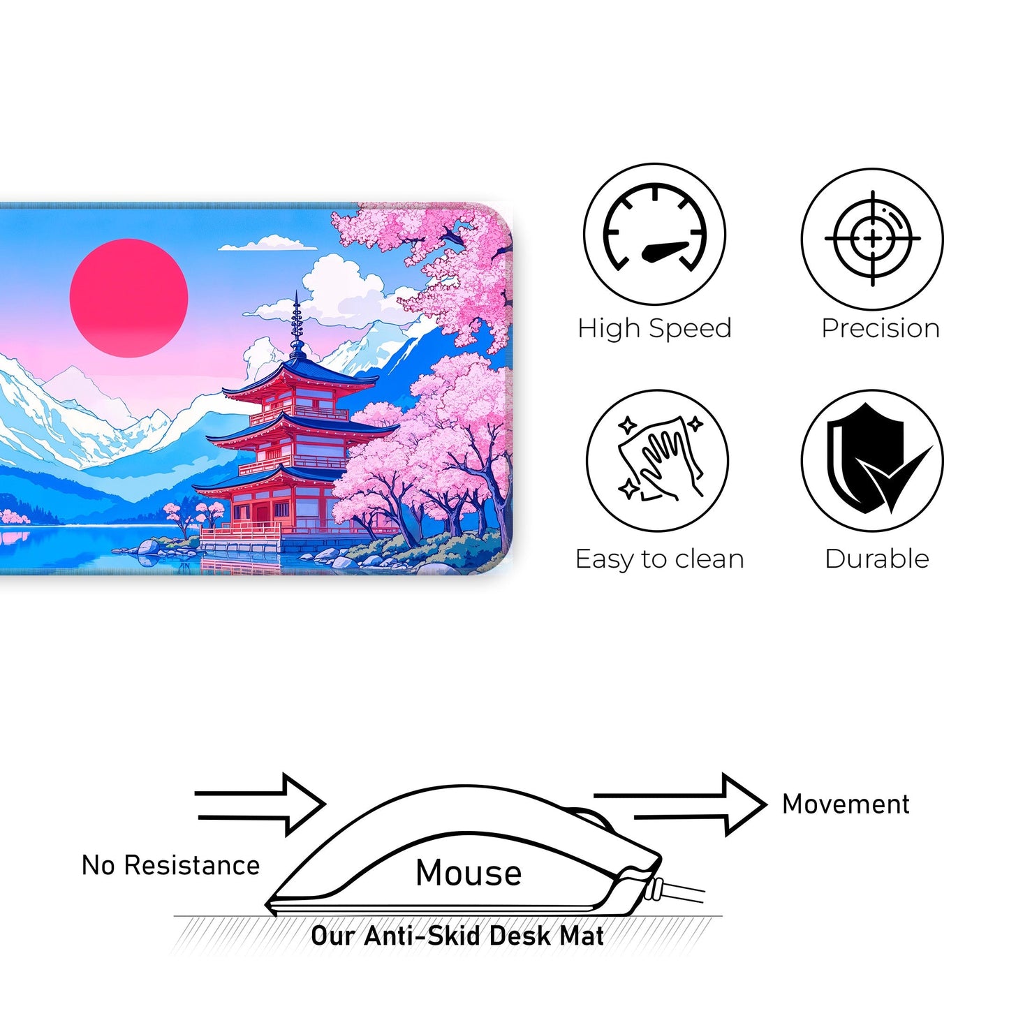 Japanese Temple - E-XL Mousepad