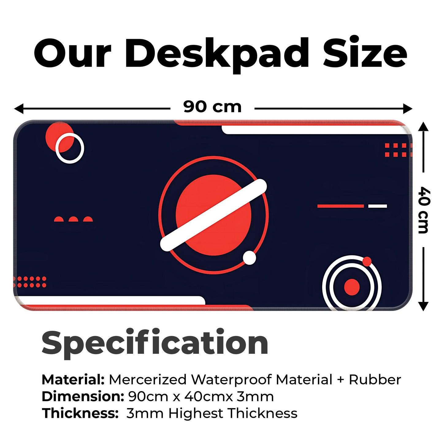Red Orbit Minimal - XXL Mousepad