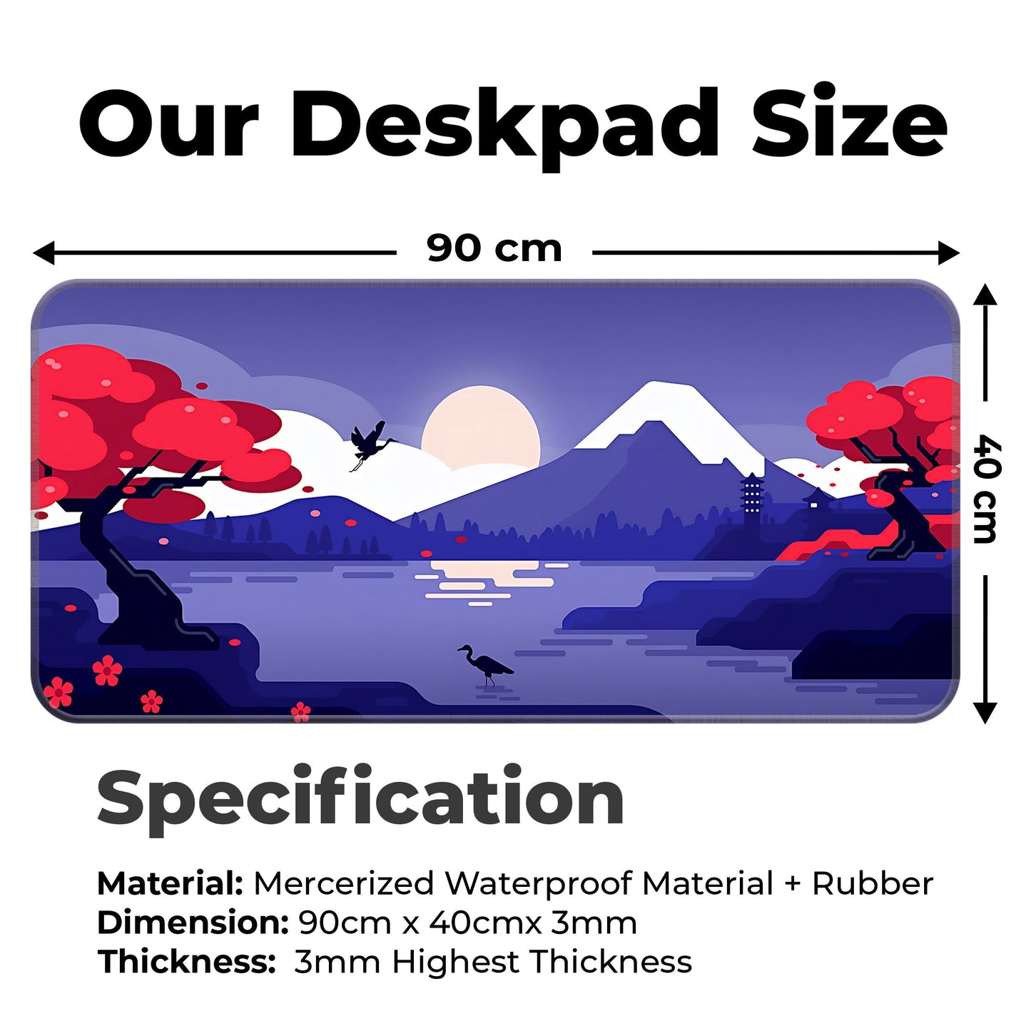 Mountains Art - Purple - XXL Mousepad