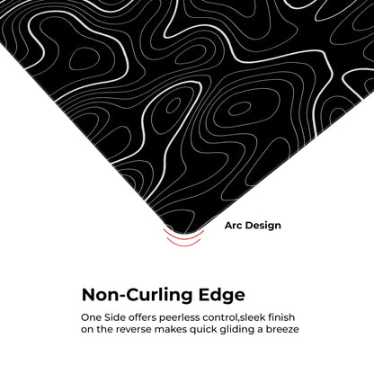 Black Topography - S Size Mousepad