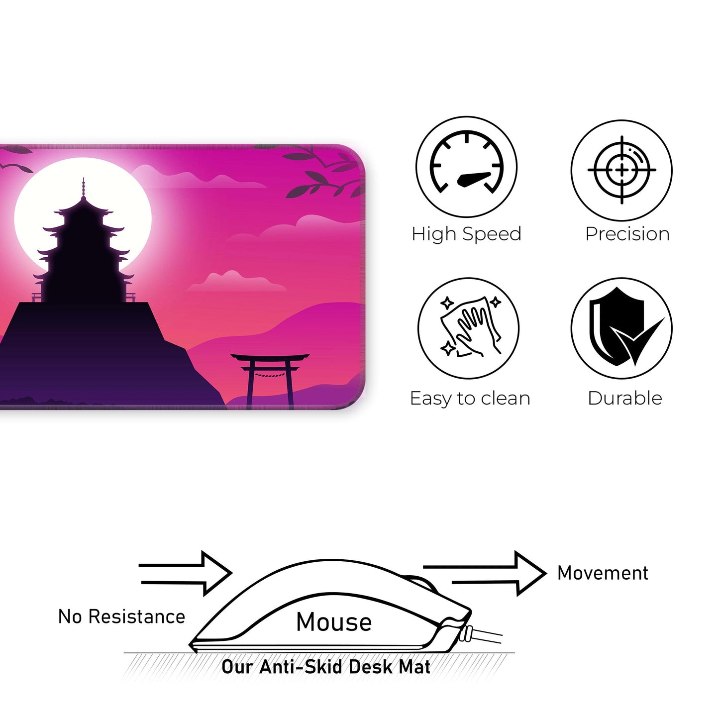 Pink Japanese Temple - XXL Mousepad