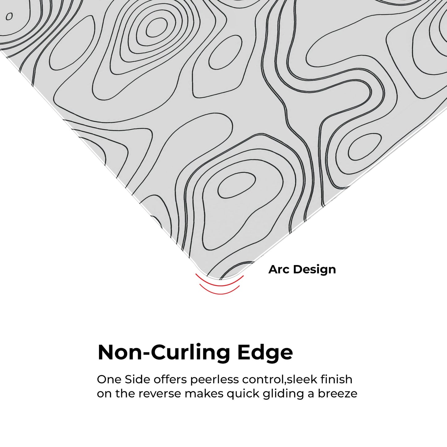 White Topography - S Size Mousepad