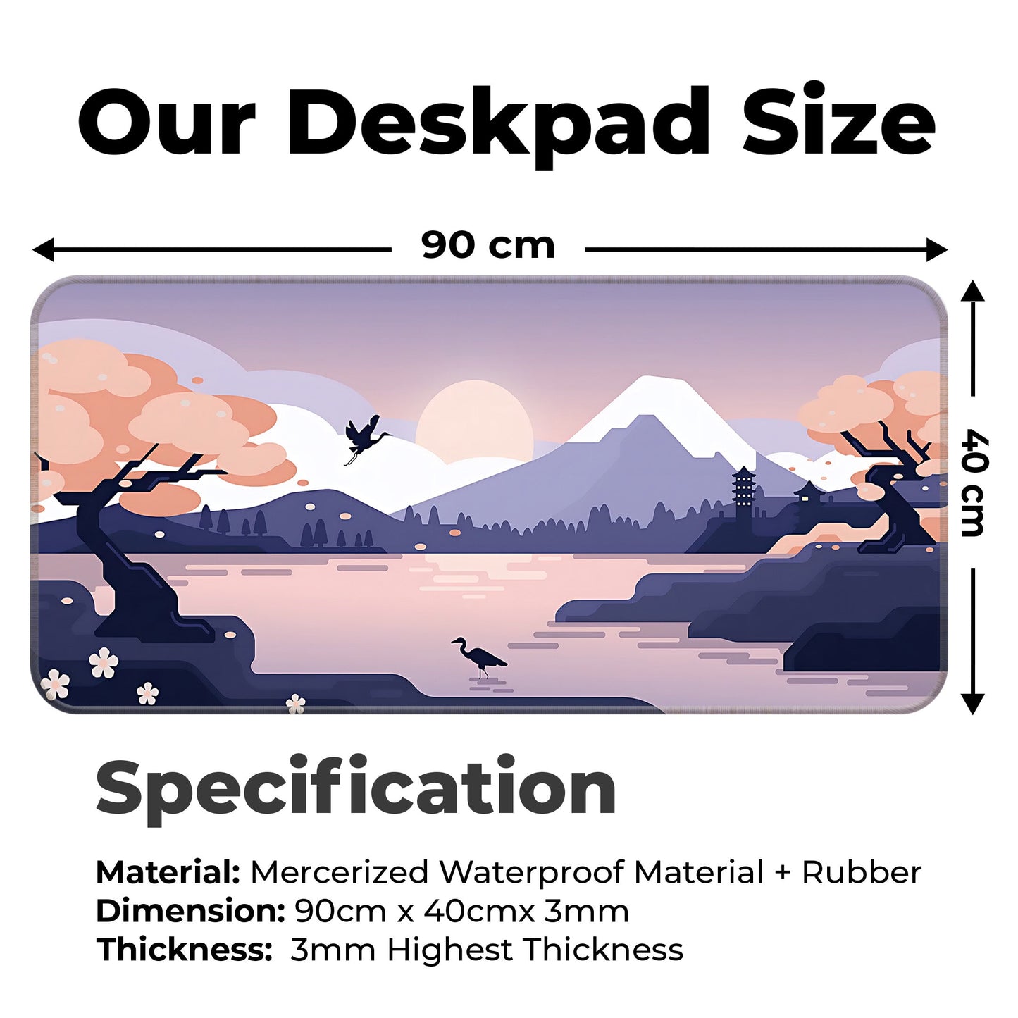 Mountains Art - Lavender - XXL Mousepad