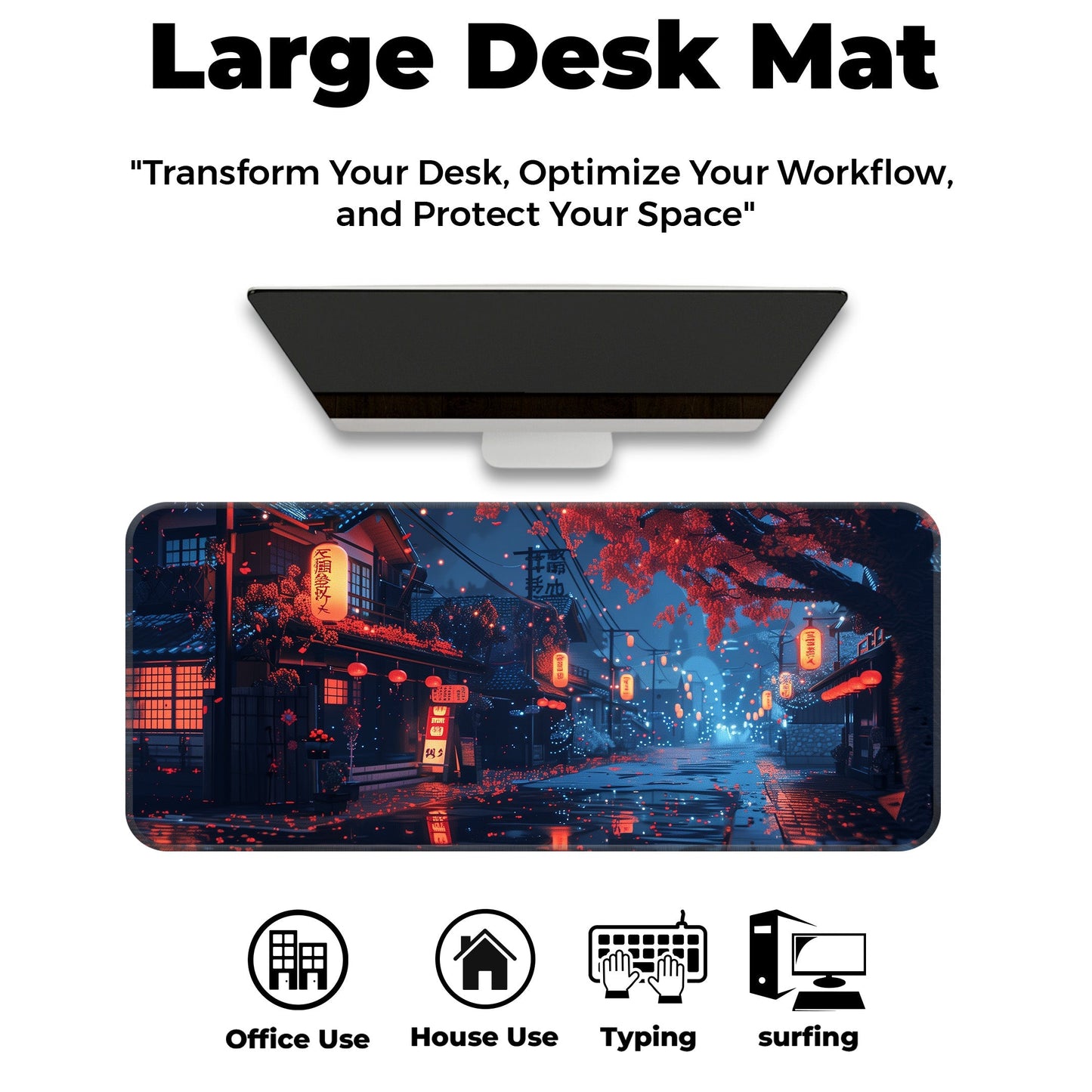 Japanese Night City - E-XL Mousepad