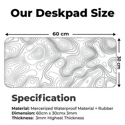 White Topography - XL Mousepad