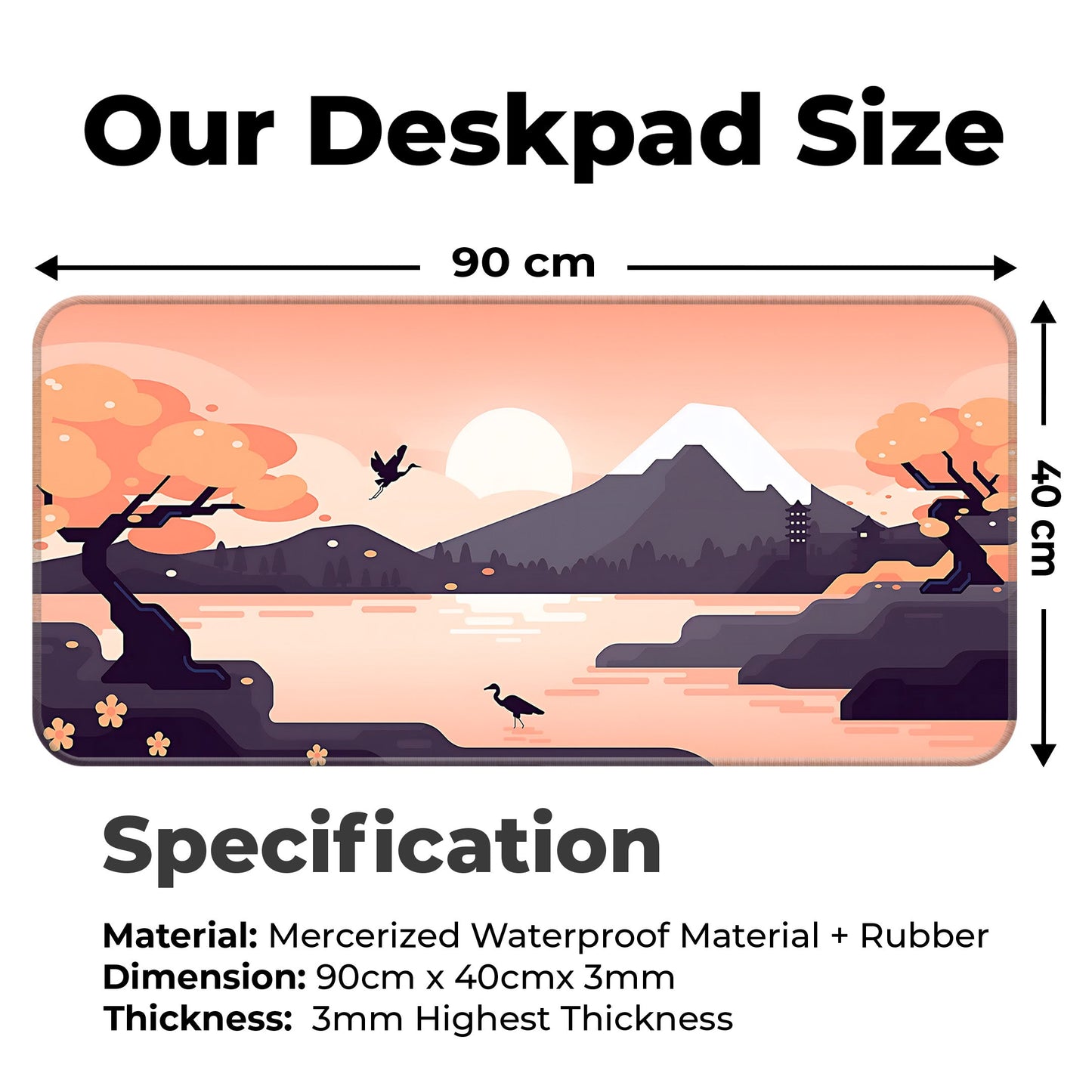 Mountains Art - Orange - XXL Mousepad