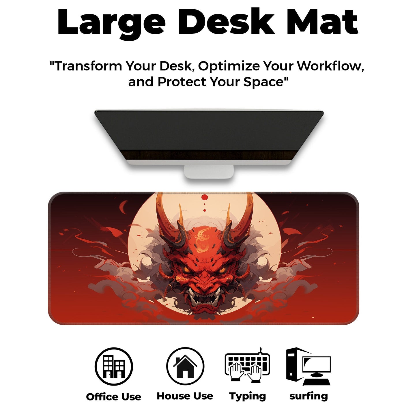 Oni Mask - Red - E-XL Mousepad