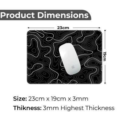 Black Topography - S Size Mousepad