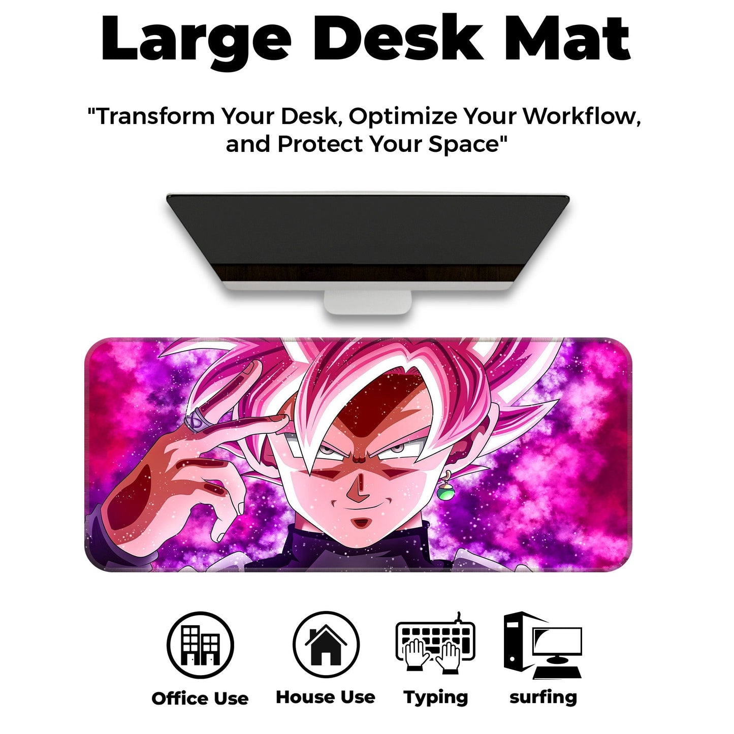 DBZ - Goku Black - SSJ Rose - XL Mousepad
