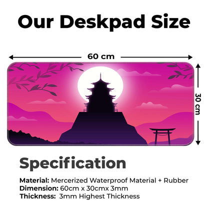 Pink Japanese Temple - XL Mousepad