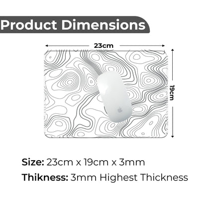 White Topography - S Size Mousepad