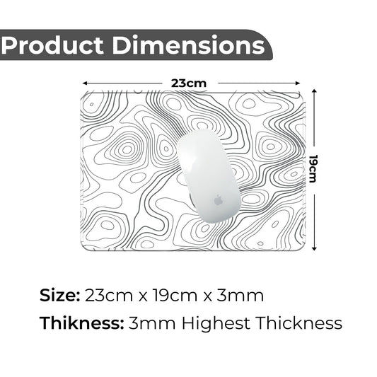 White Topography - S Size Mousepad