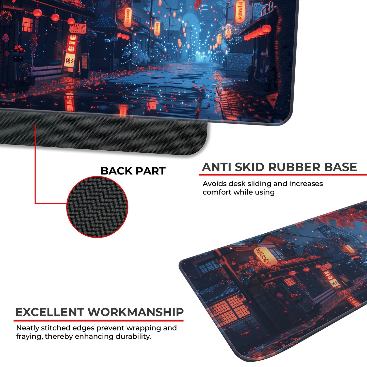 Japanese Night City - E-XL Mousepad