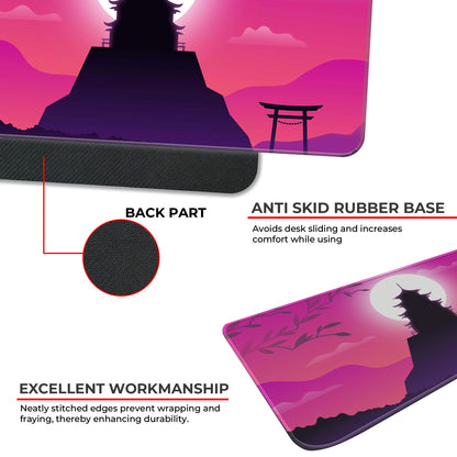 Pink Japanese Temple - XXL Mousepad