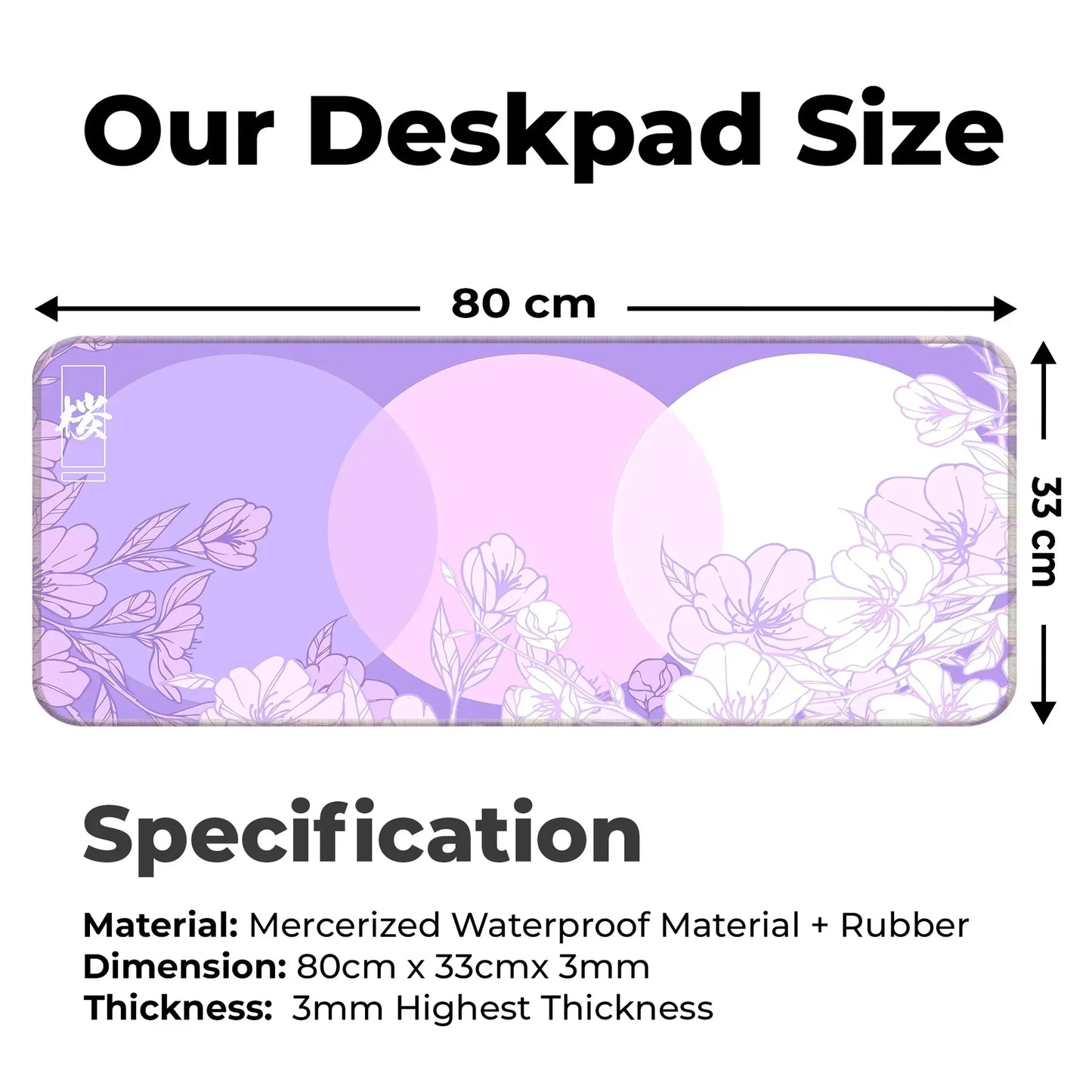 Sakura Circles - Lavender - E-XL Mousepad