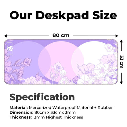 Sakura Circles - Lavender - E-XL Mousepad