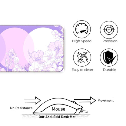 Sakura Circles - Lavender - E-XL Mousepad