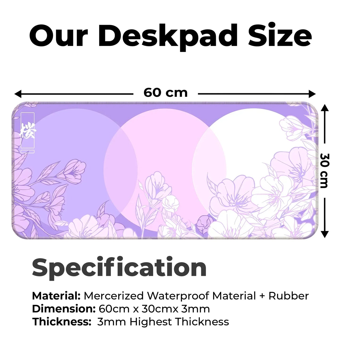 Sakura Circles - Lavender - XL Mousepad