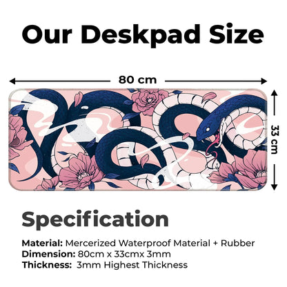 Sakura Snakes - Blue - E-XL Mousepad