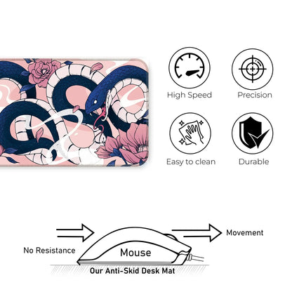 Sakura Snakes - Blue - E-XL Mousepad