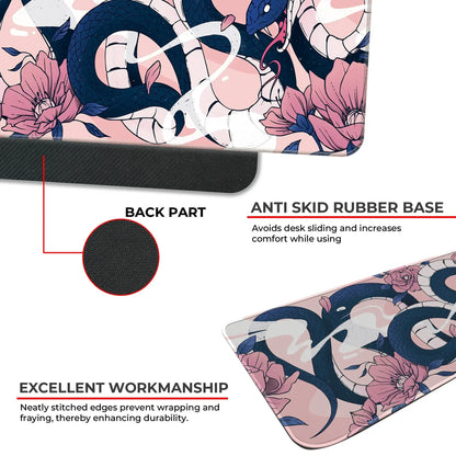 Sakura Snakes - Blue - XXL Mousepad