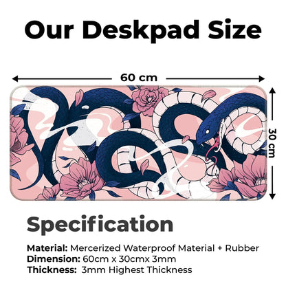 Sakura Snakes - Blue - XL Mousepad