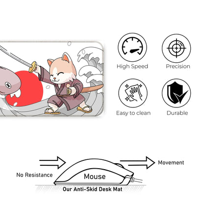 Japanese Cat - White - E-XL Mousepad