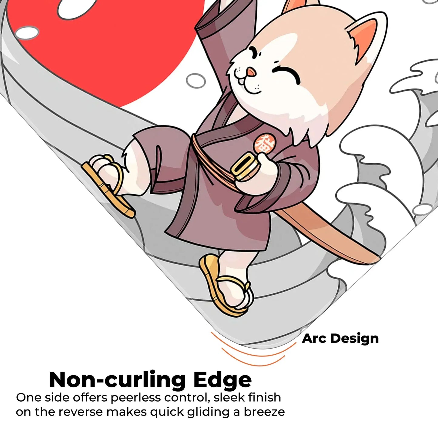 Japanese Cat - White - XXL Mousepad