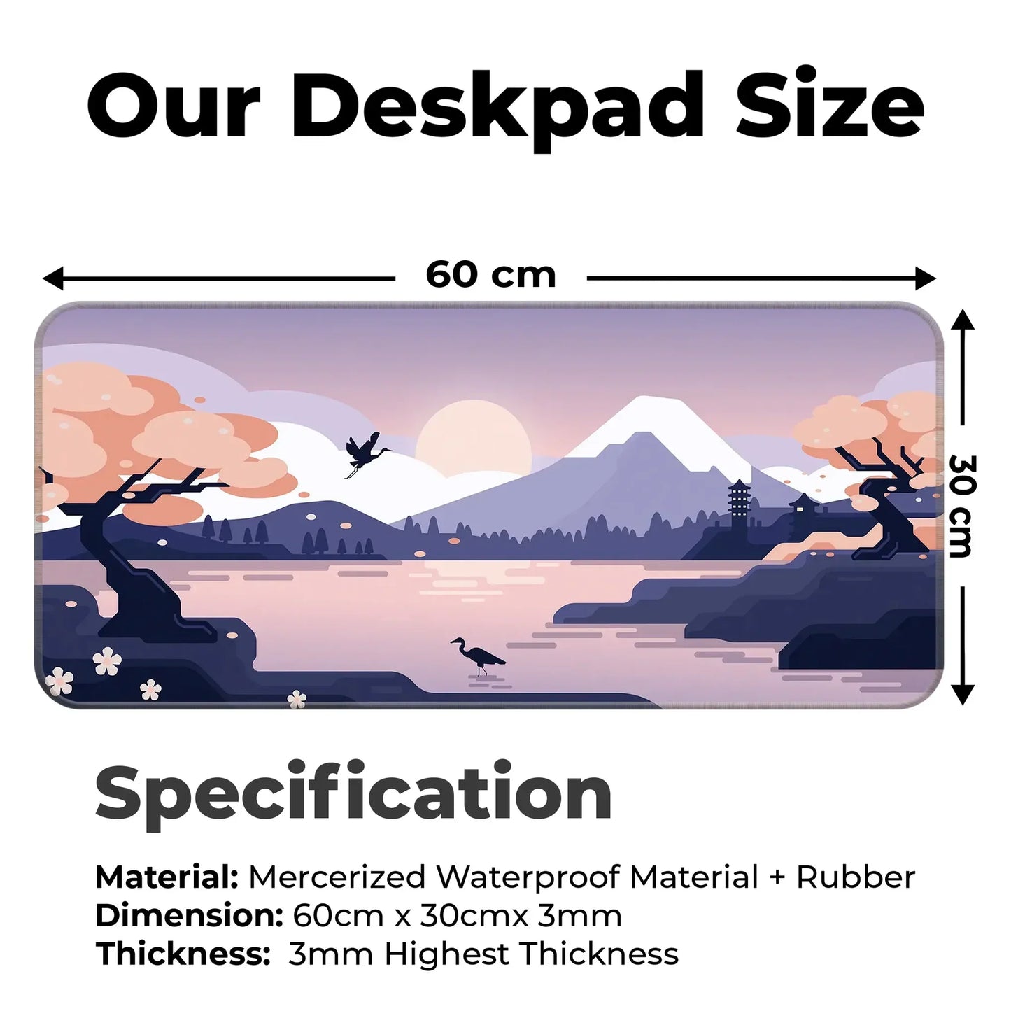 Mountains Art - Lavender- XL Mousepad