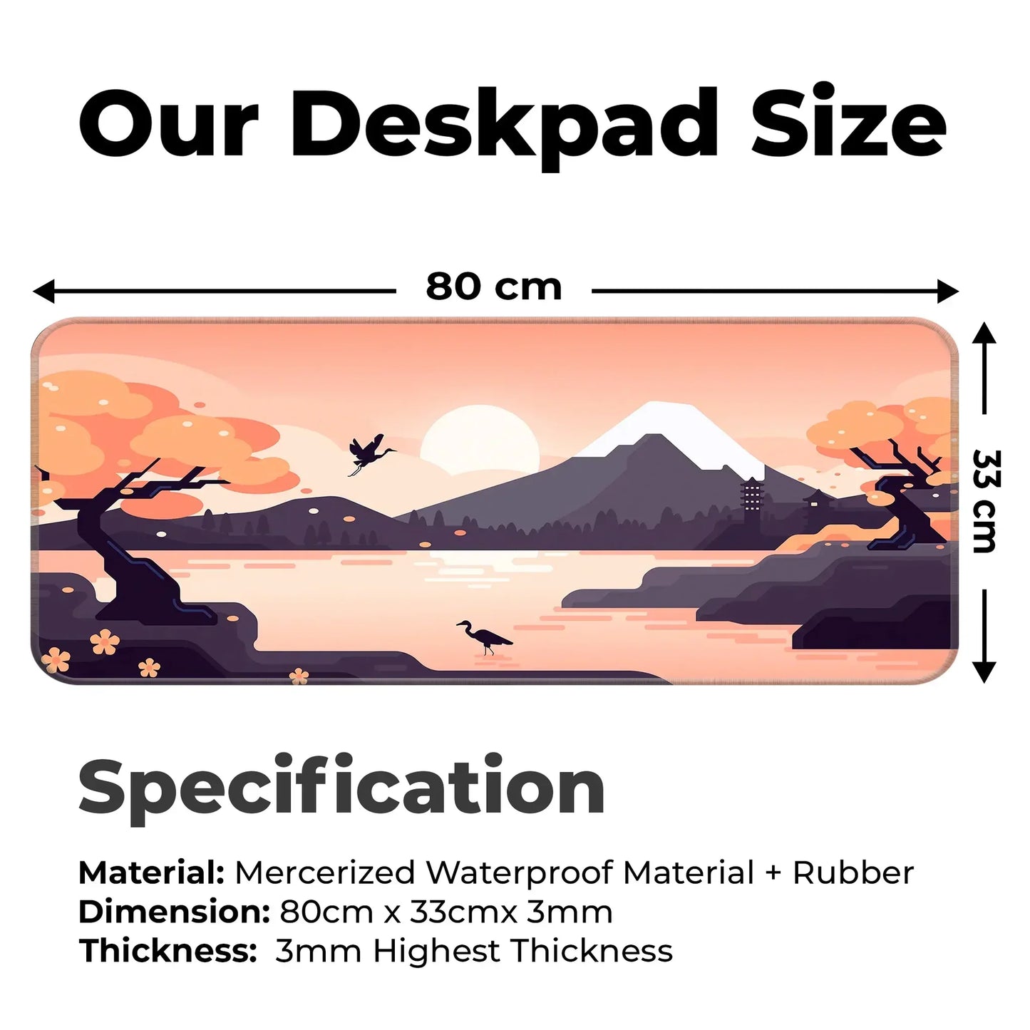 Mountains Art - Orange - E-XL Mousepad