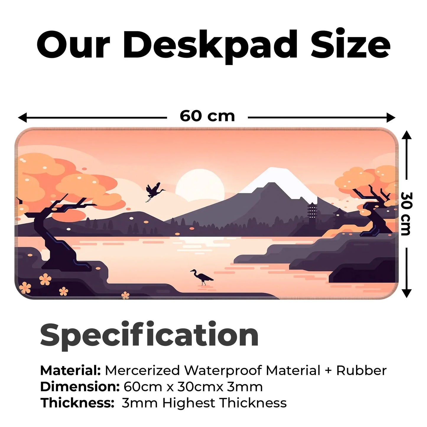 Mountains Art - Orange - XL Mousepad