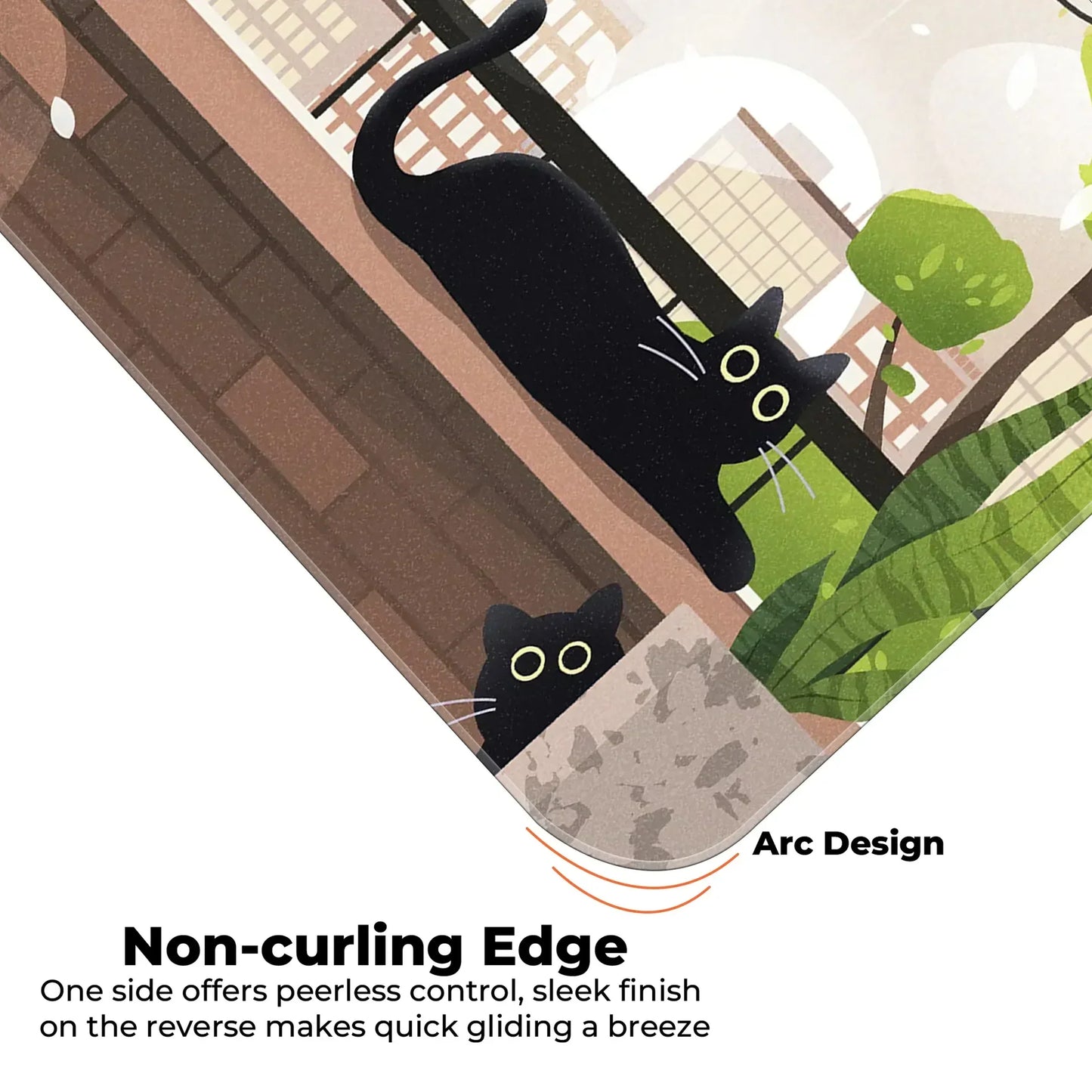 Relaxed Black Kittens - Green - XXL Mousepad