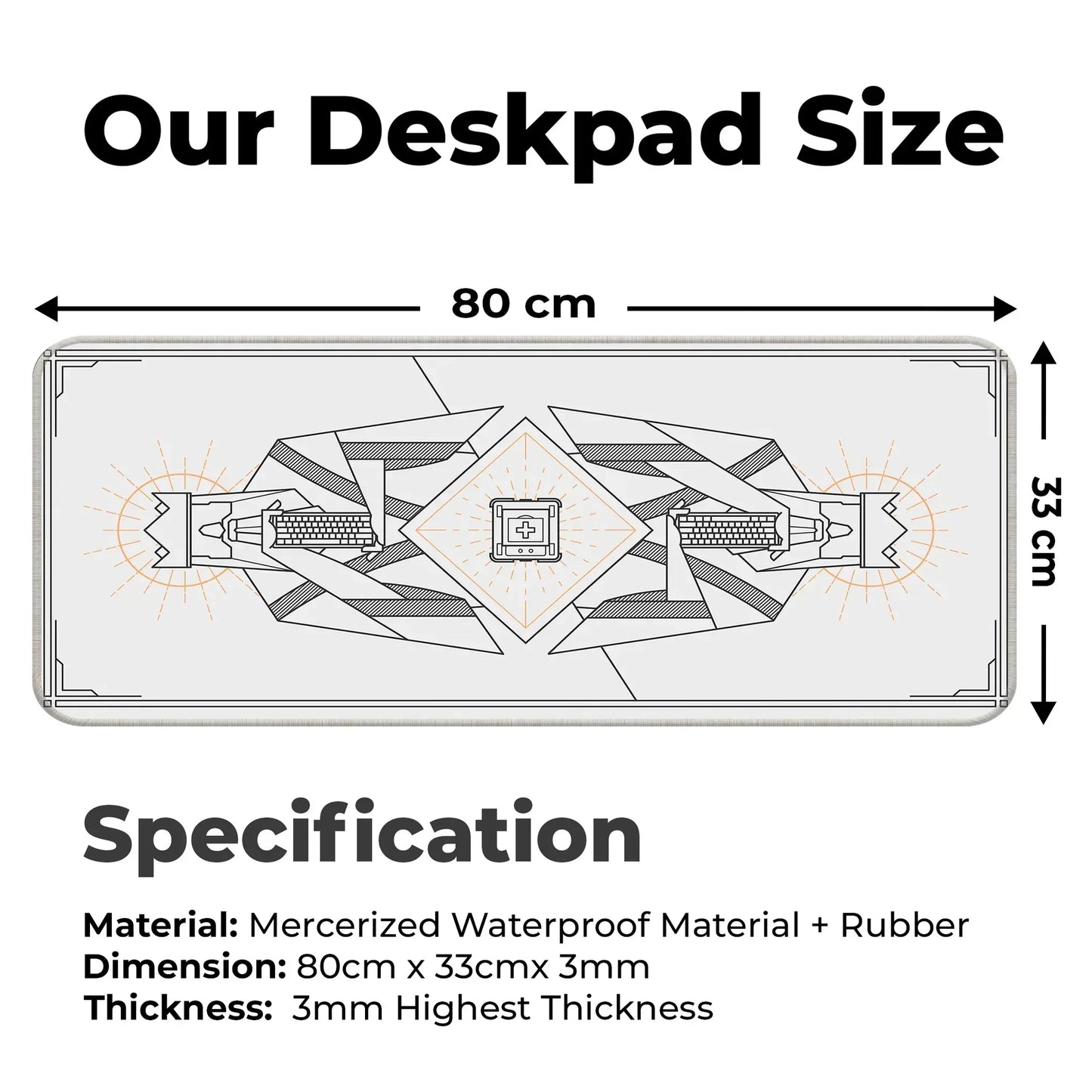 Minimal Keycap - Off White - E-XL Mousepad