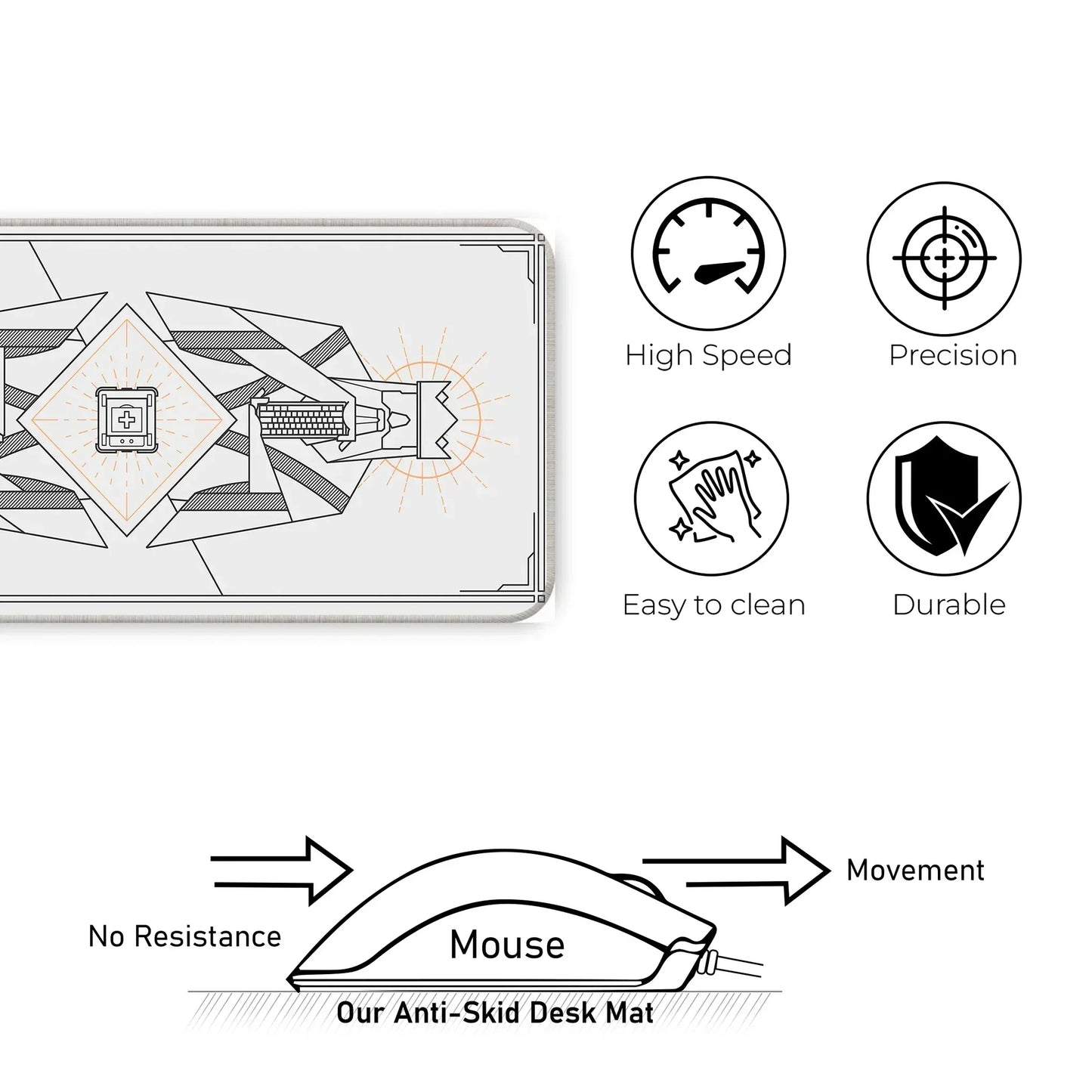 Minimal Keycap - Off White - XL Mousepad