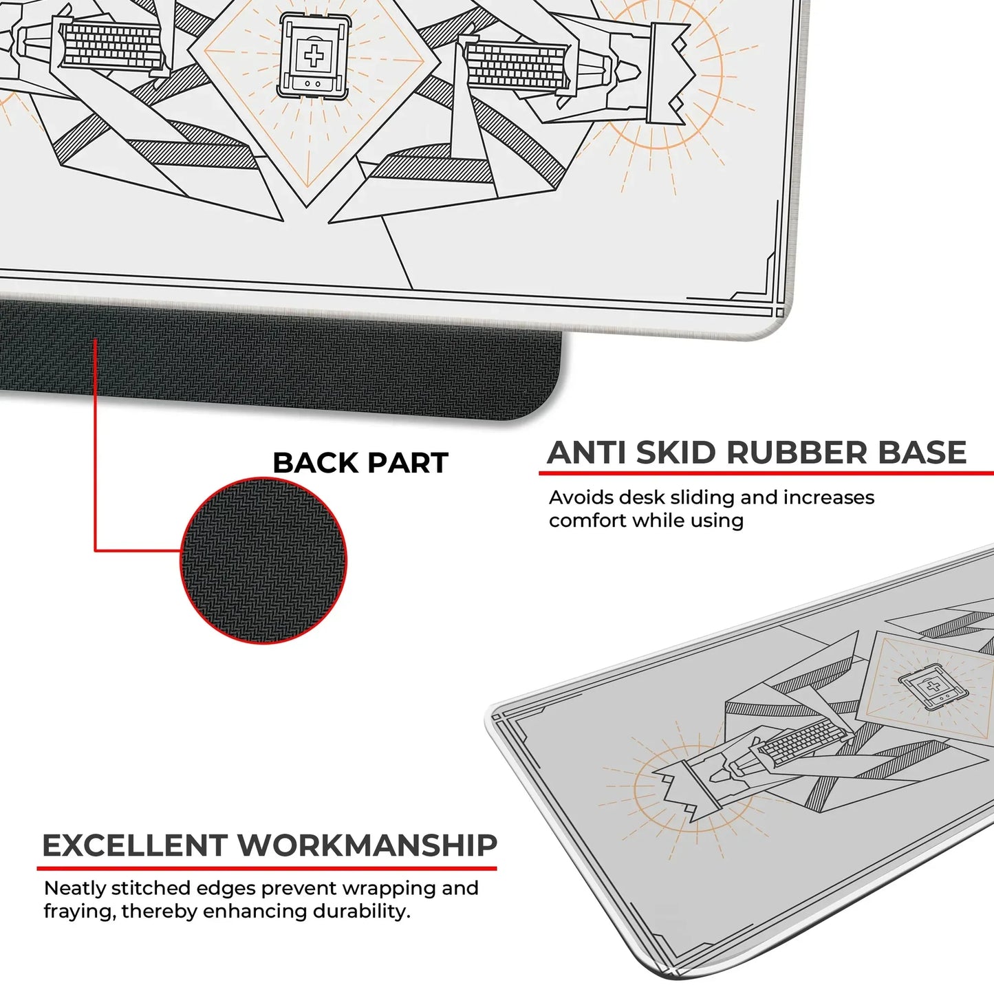 Minimal Keycap - Off White - XL Mousepad