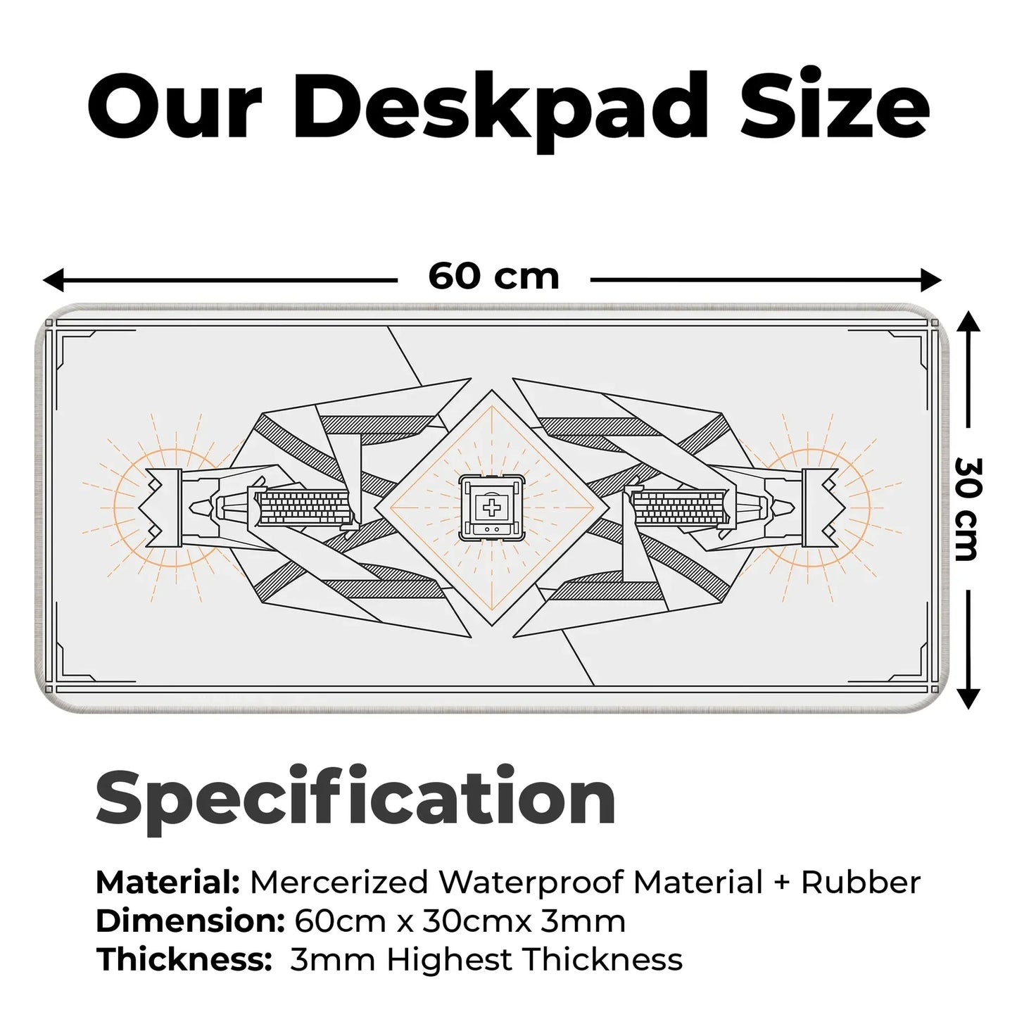 Minimal Keycap - Off White - XL Mousepad