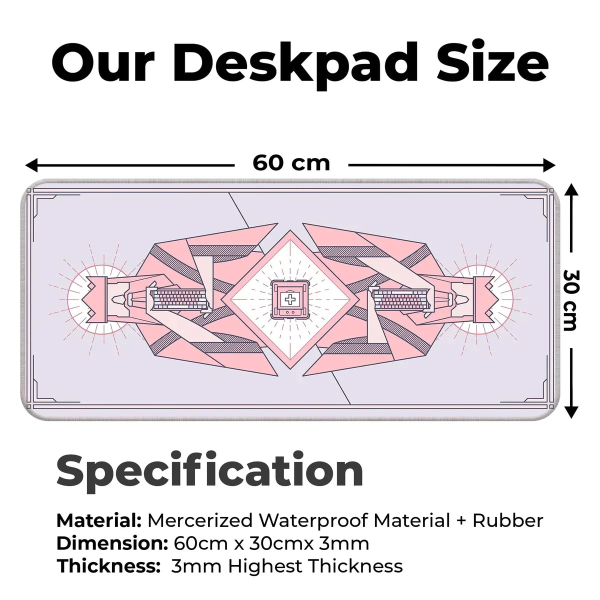 Minimal Keycap - Lavender - XL Mousepad