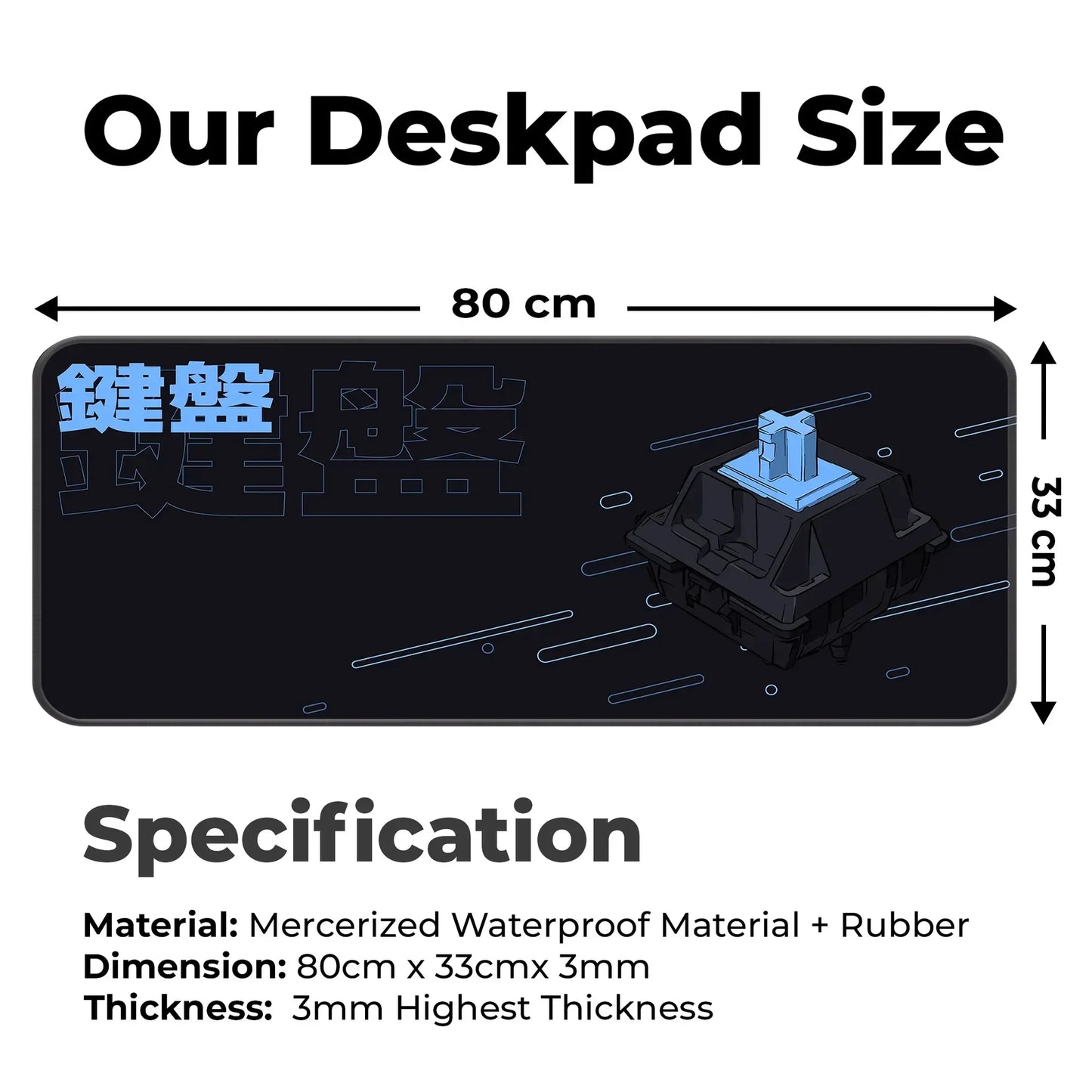 Keycap Abstract - Blue - E-XL Mousepad