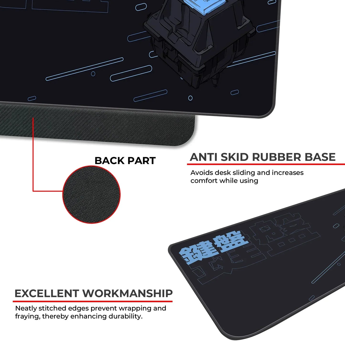 Keycap Abstract - Blue - XL Mousepad