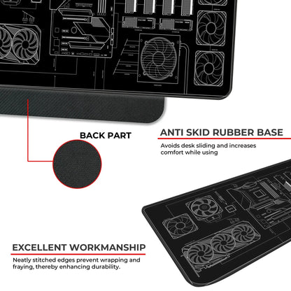 PC Building Guide - Black - XL Mousepad