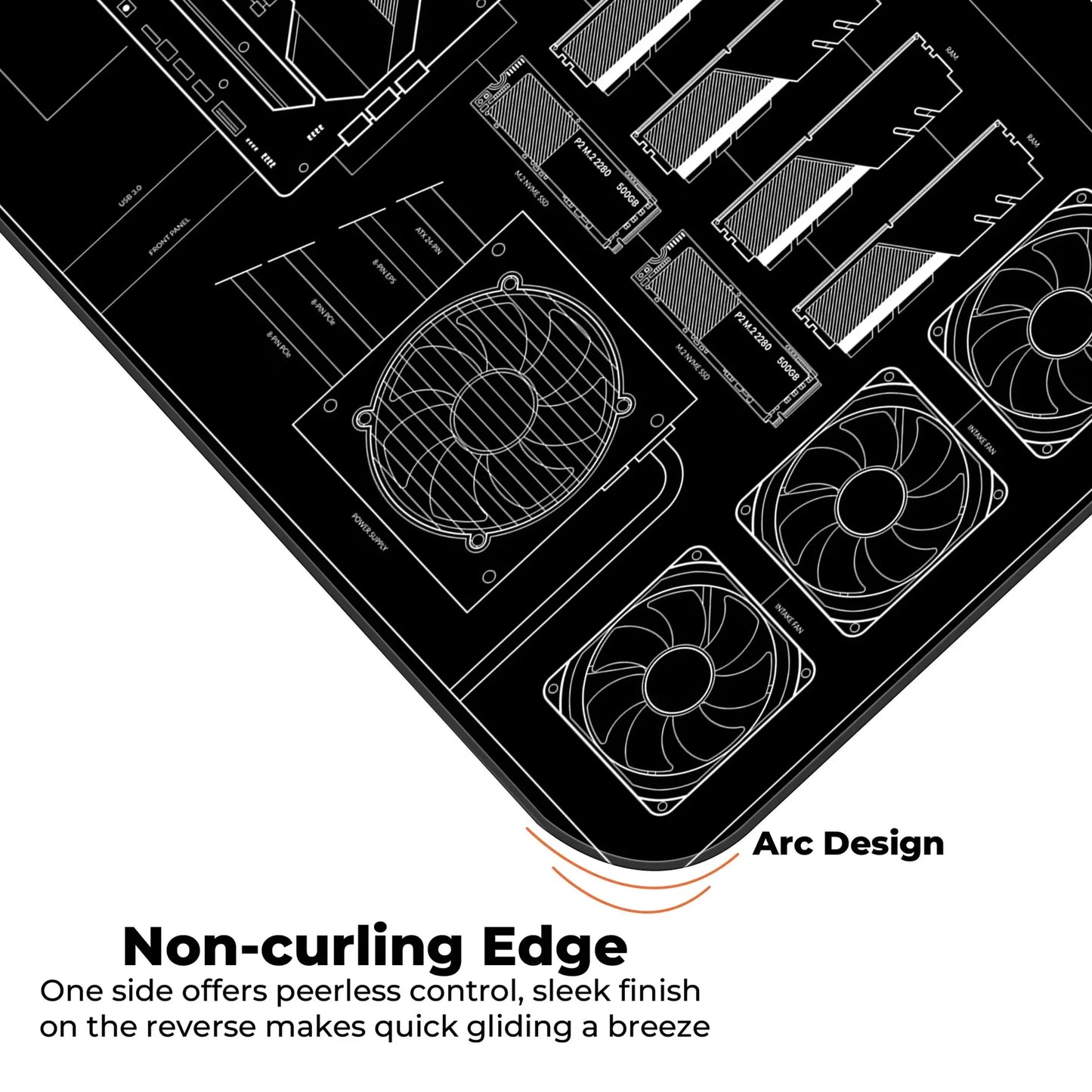PC Building Guide - Black - XL Mousepad
