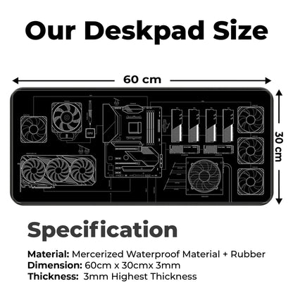 PC Building Guide - Black - XL Mousepad