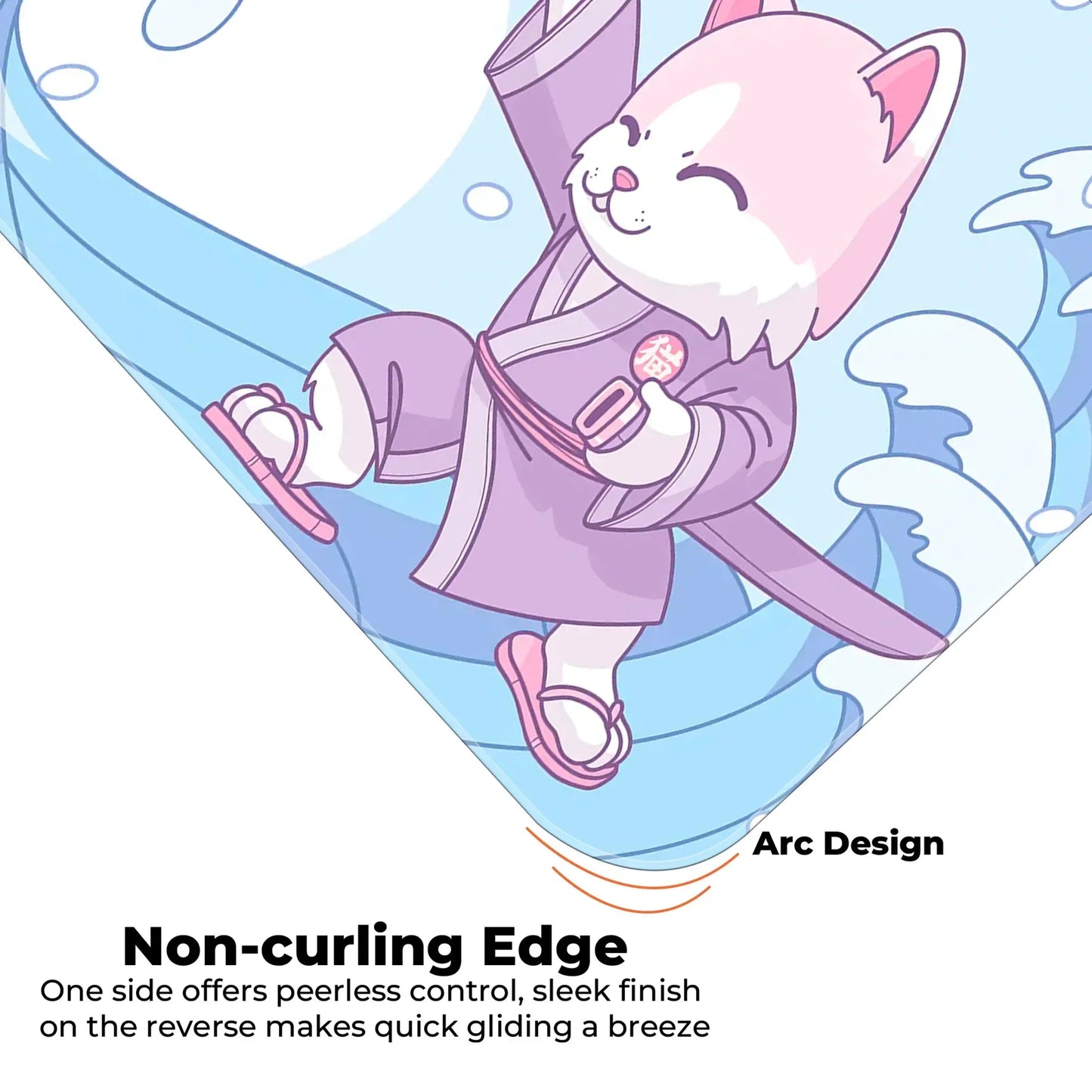 Japanese Cat - Blue - E-XL Mousepad