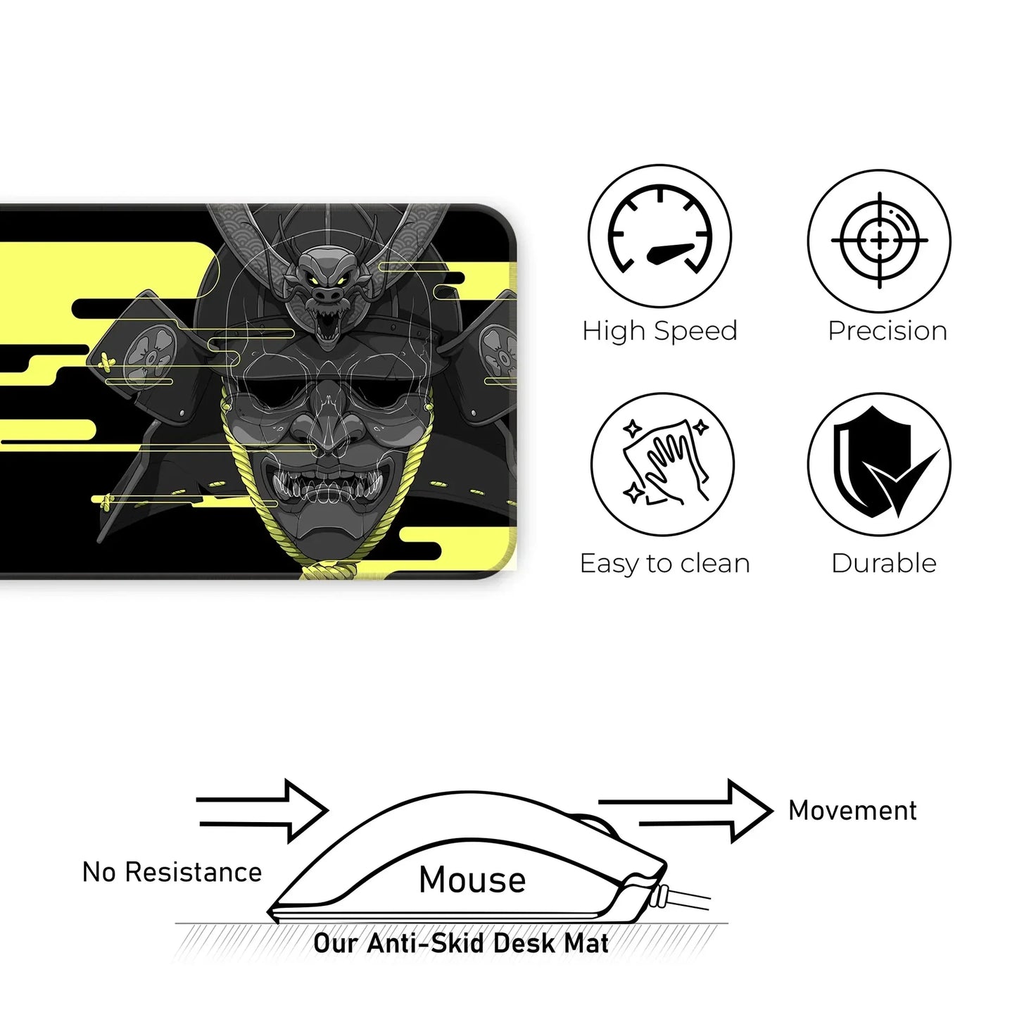 Cyber Oni - Yellow - E-XL Mousepad