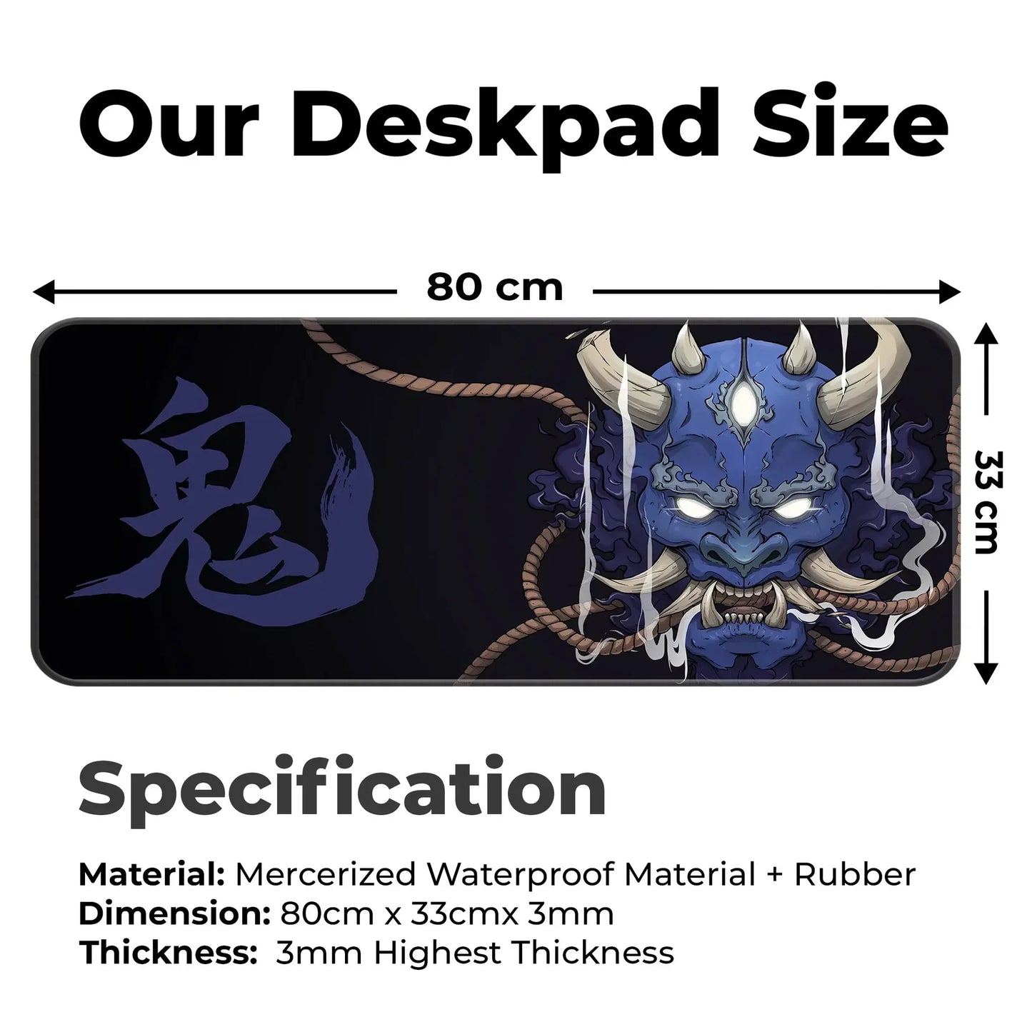Demon Oni - Blue - E-XL Mousepad