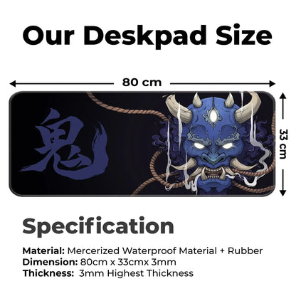 Demon Oni - Blue - E-XL Mousepad