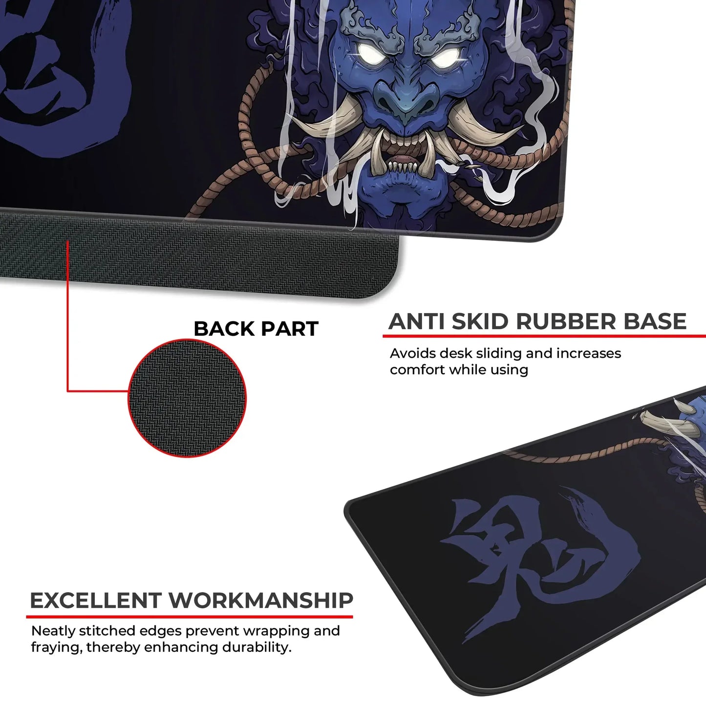 Demon Oni - Blue - XL Mousepad